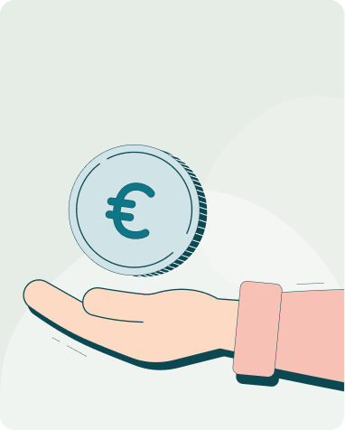 Mano sosteniendo una moneda