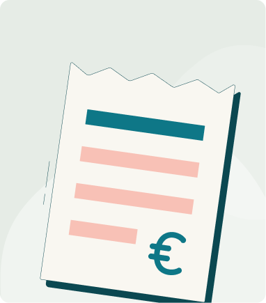 Factura ilustrada con importe en euros